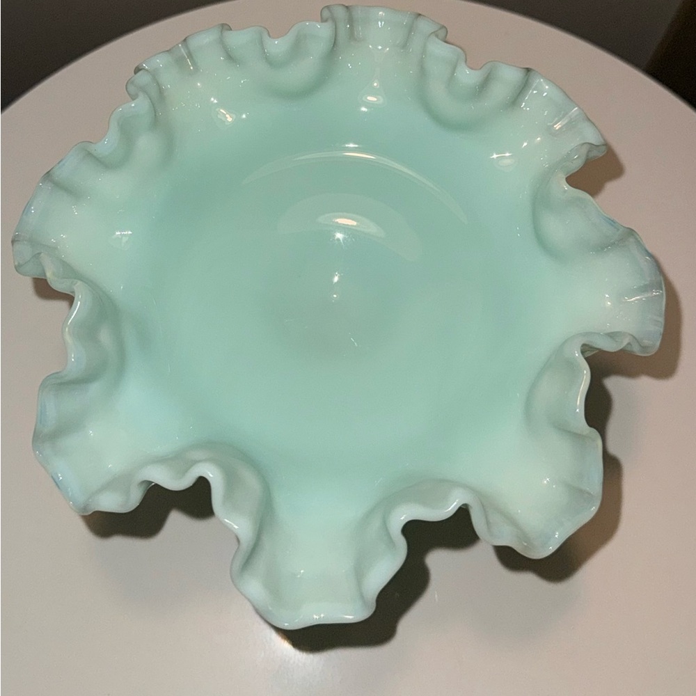 Fenton milky green Hobnail Compote Bowl - Picture 2 of 3